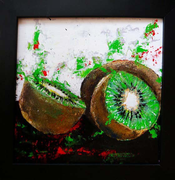 Kiwi Starwars  FRAMED - Still life - READY TO HANG Food Original