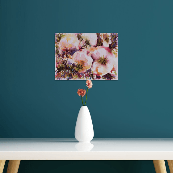 Imaginary flowers - watercolor floral ideal gift affordable low price deco design