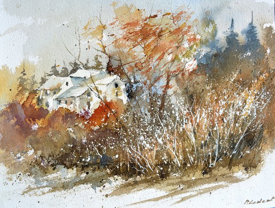 autumn landscape-watercolor