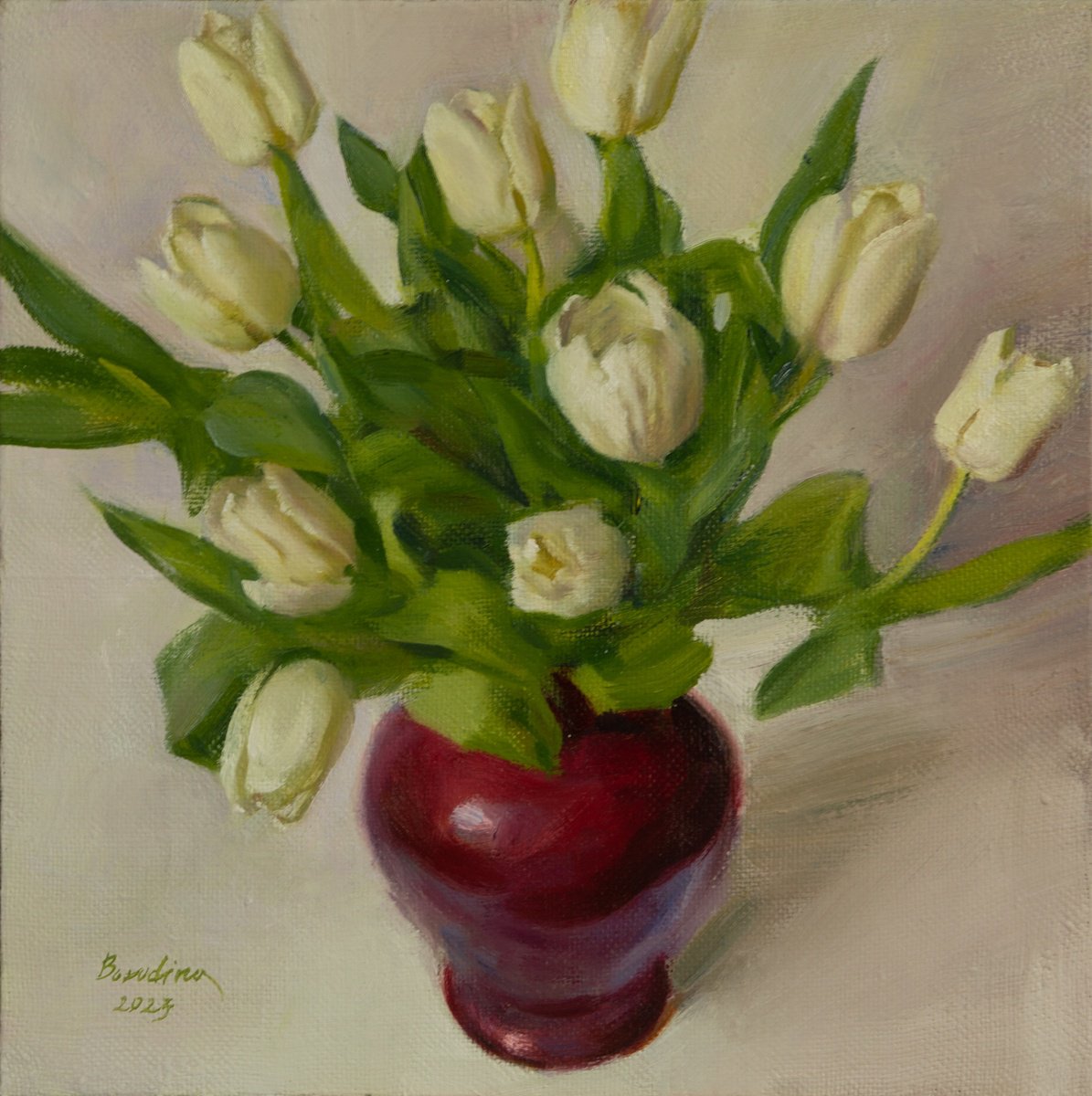 White tulips by Anastasia Borodina