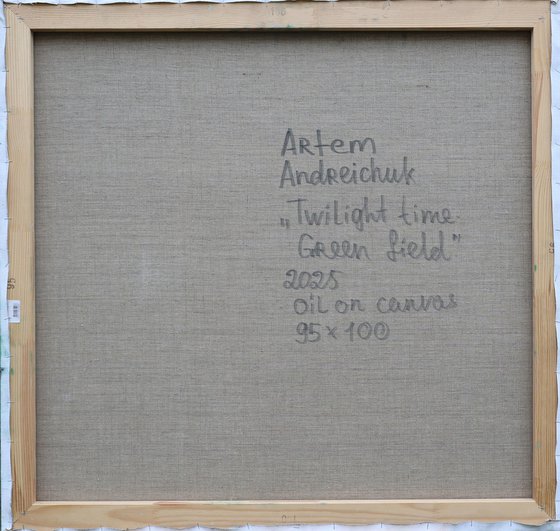 Twilight time. Green field