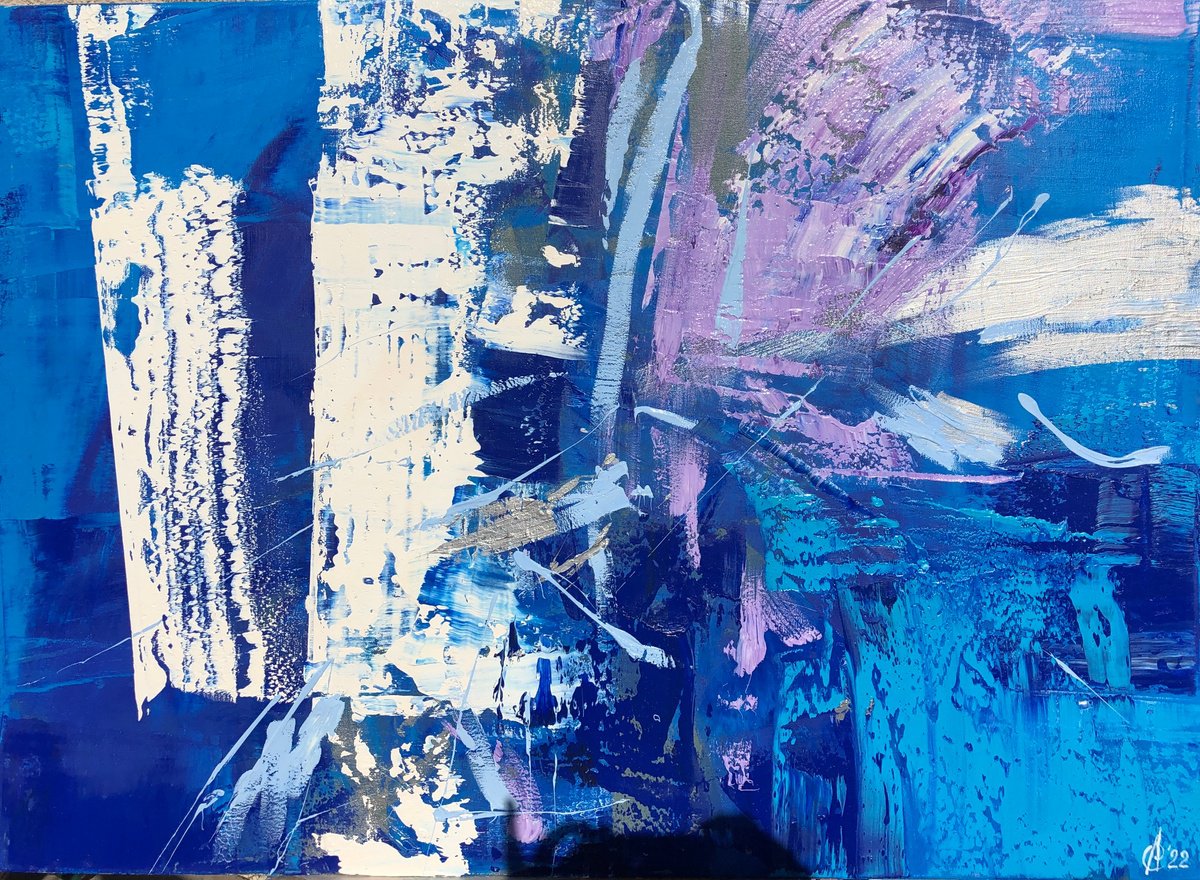 Abstract Oil Painting By Svitlana Andriichenko, 43 X 31", On The Edge. Emotions. A90, Original Artwork