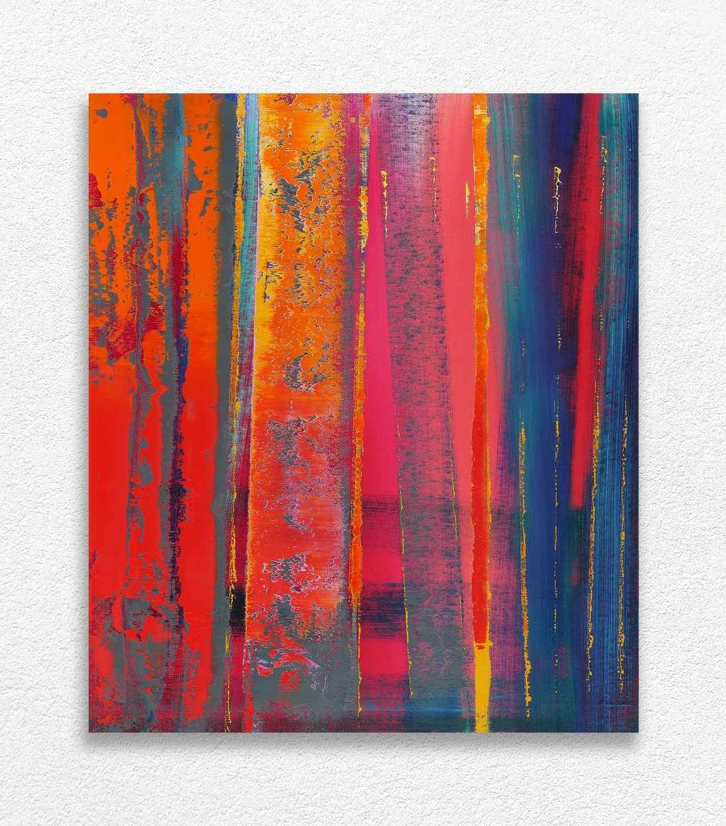 Abstract Oil Painting By Vadim Shamanov, 23 X 27", Time Of Change, Original Artwork