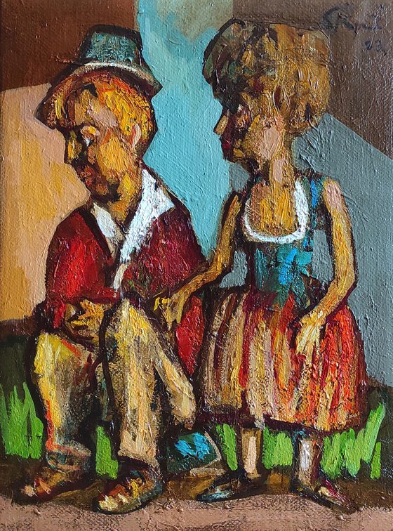 To console (30x40cm, oil painting, ready to hang)