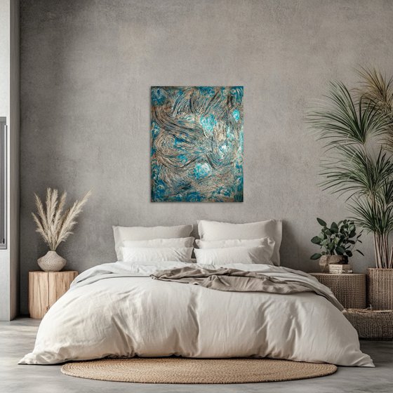 «Deep im Ozean» Azure blue