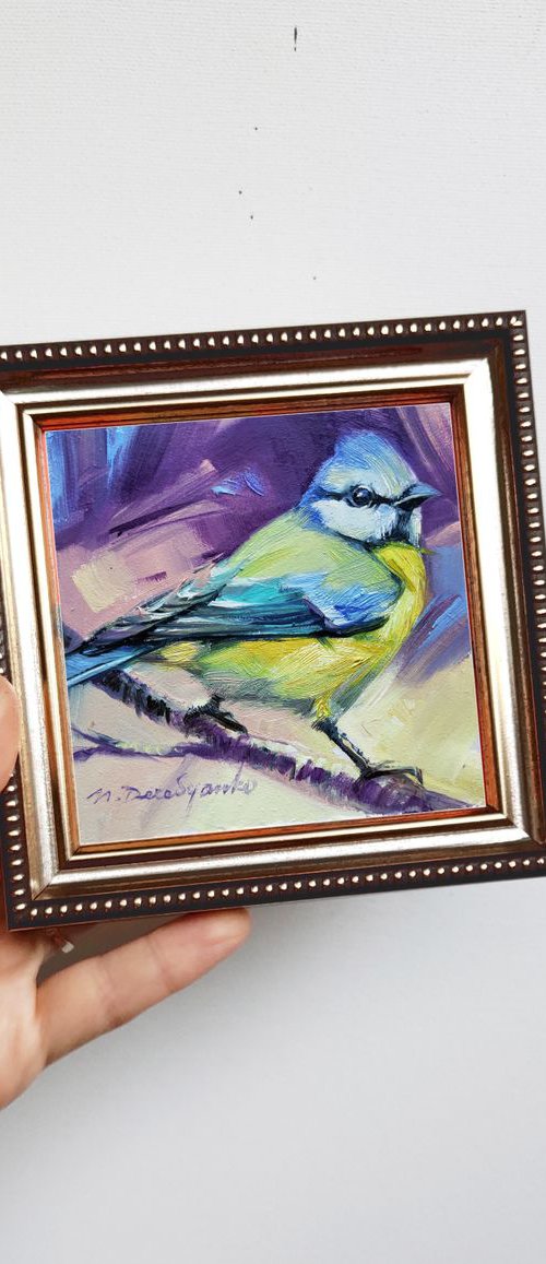 Blue tit bird by Nataly Derevyanko