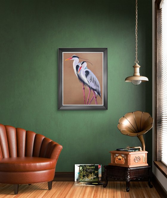 Heron Wader Ardea Hern Stroks