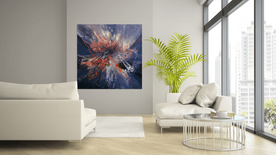 Large scale 120x120cm stunning enigmatic beautiful colors fantastic painting flying dreams by O KLOSKA