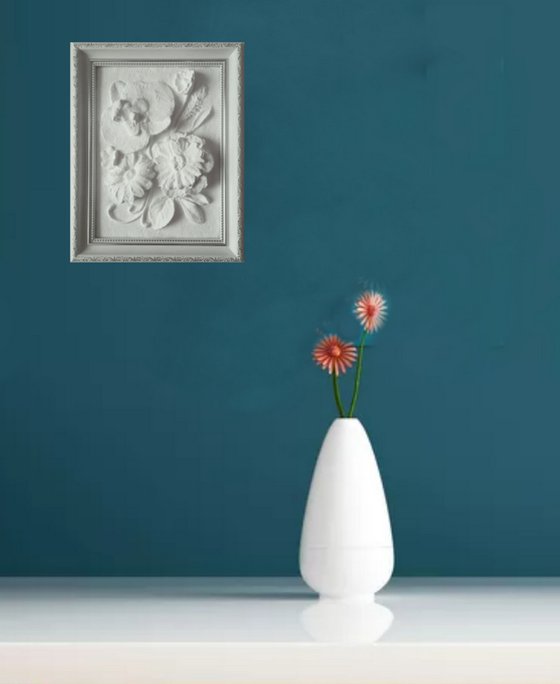 sculptural wall art "Cute flowers"