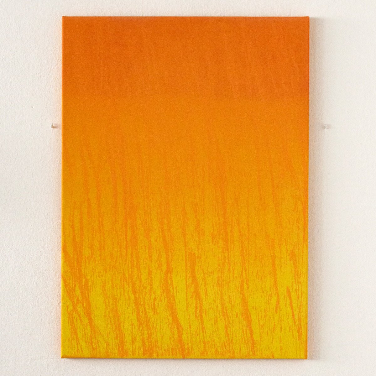 Expressive Abstract Oil Painting By Petr Johan Marek, 26 X 35", Orange Yellow, Original Artwork