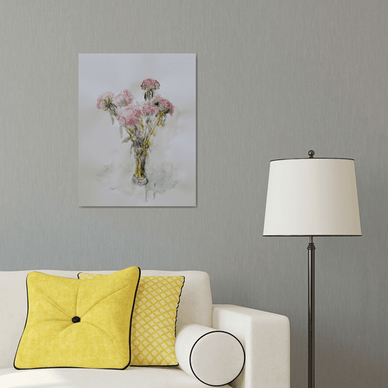 Bouquet in vase 50x65 cm 2025