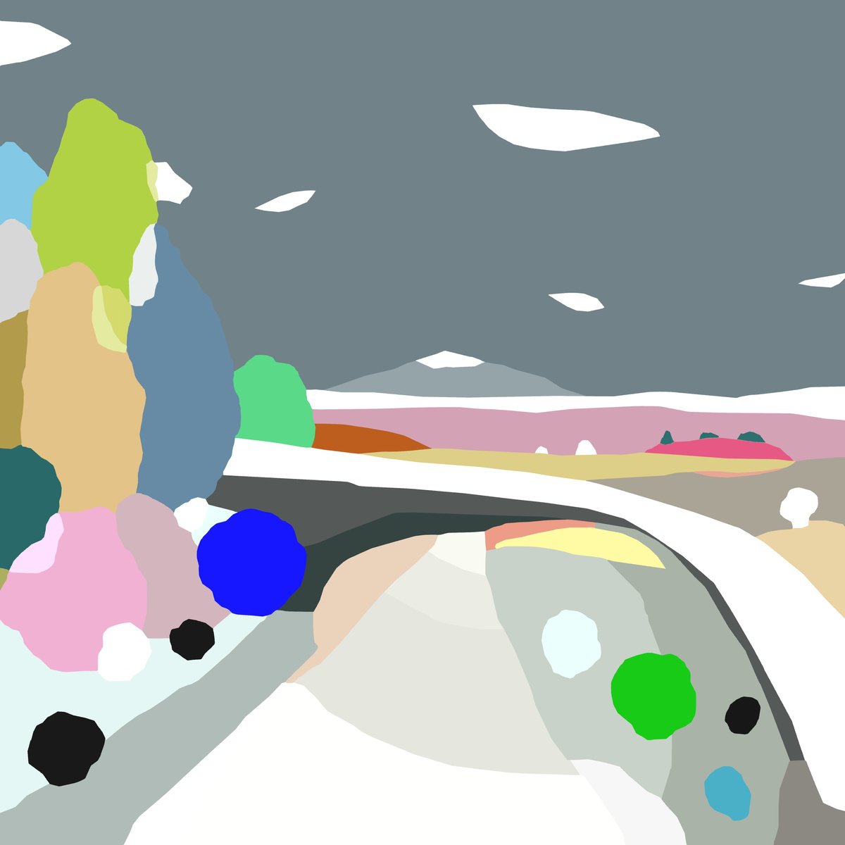 Urban And Pop Landscape Giclee Print By Alejos, 17 X 17, Crisolinfantin Bridge, Original Artwork