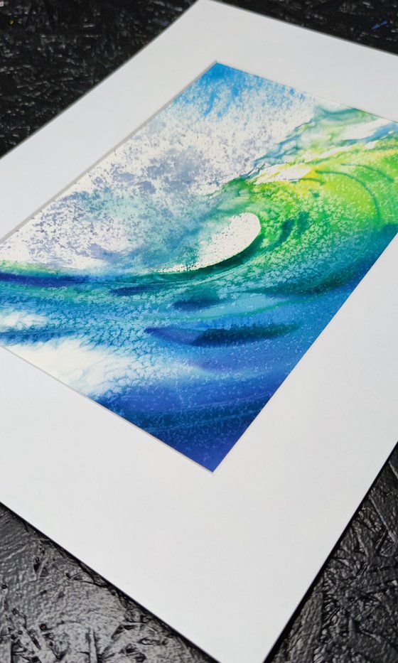 Surfing Wave Watercolor