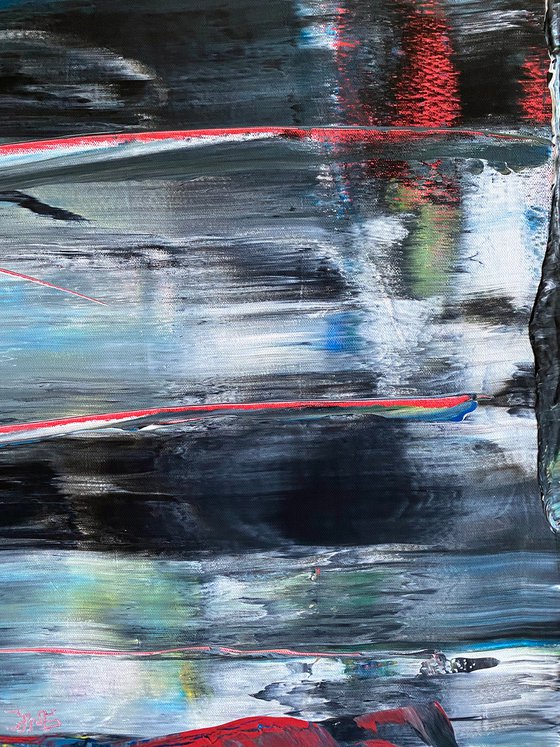 "The Gods Forgot They Made Me" - Save As A Series - Original Extra Large PMS Abstract Acrylic Painting Triptych on Gallery Wrap and Artist-Stretched Canvas - 96" x 72"