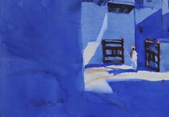 Morning light, Jodhpur blues : SOLD