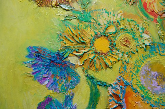 Sunflowers in Blue