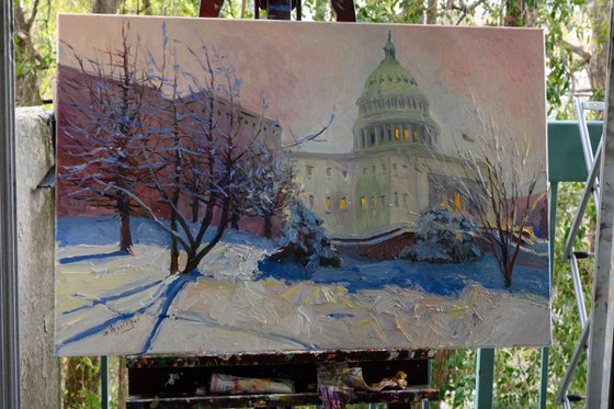 Capitol Building in Washignton DC, Dusk, Winter