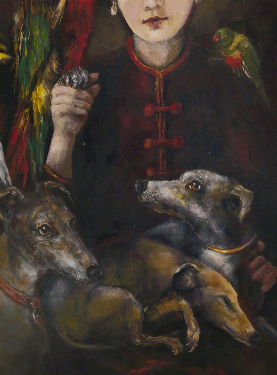 Chinese woman with her animals