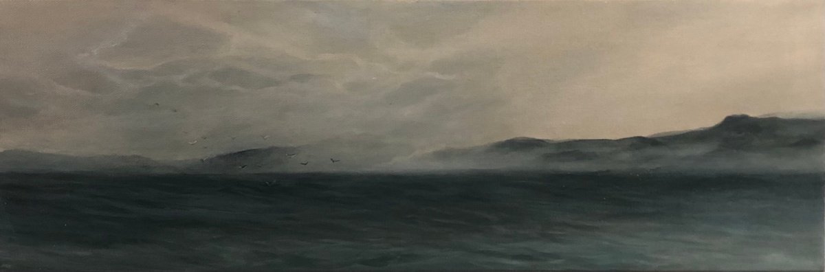 Impressionistic Landscape Acrylic Painting By Tamara Bettencourt, 24 X 8", A Perfect Day, Original Artwork