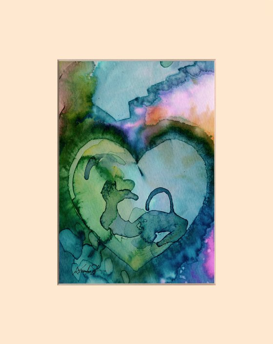 Eternal Heart 969 - Watercolor Heart Painting by Kathy Morton Stanion