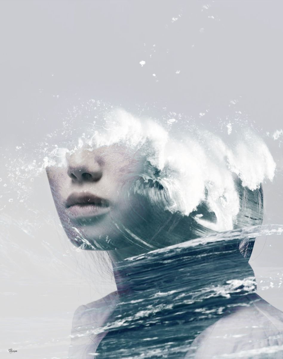 Illustrative Portrait Photograph By Bojan Jevtic, 34 X 43, From The Sea, Original Artwork