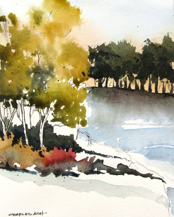 River Thicket - Original Watercolor Painting