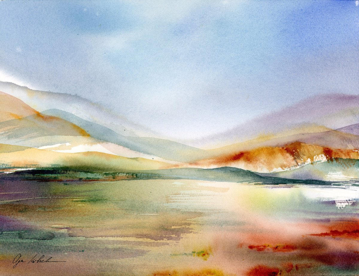 Impressionistic Watercolour , In The Fjords By Olga Koelsch, 12 X 9, Artwork For Sale On Artfinder