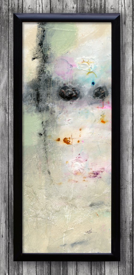 Wandering Thoughts - Large Framed Textural Abstract Painting  by Kathy Morton Stanion