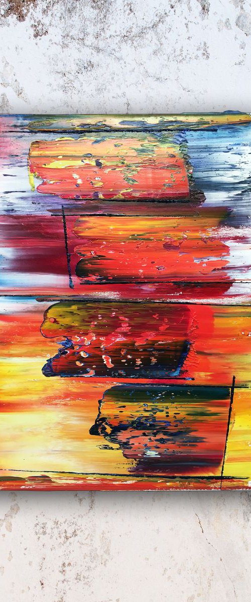 "Ride Into The Sunset" - FREE USA SHIPPING - Original PMS Oil Painting On Canvas - 16 x 20 inches by Preston M. Smith (PMS)