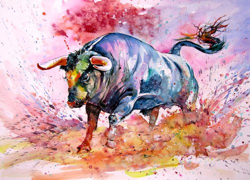 Running bull by Kovács Anna Brigitta