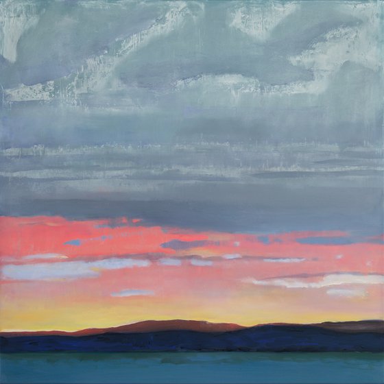 Watching the Clouds 30x30 inch 76x76cm by Bo Kravchenko