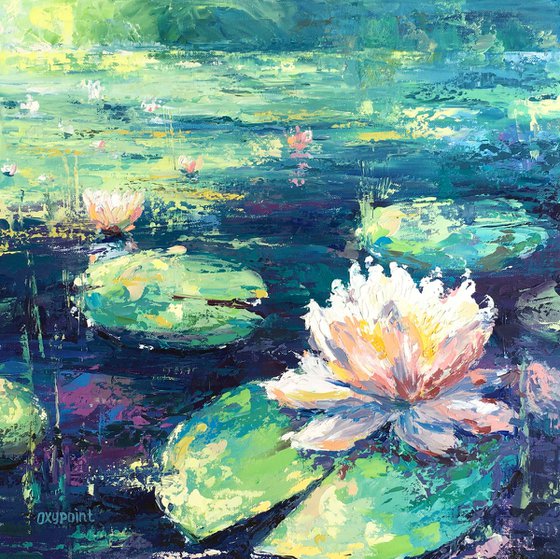 "Water lilies on the pond"