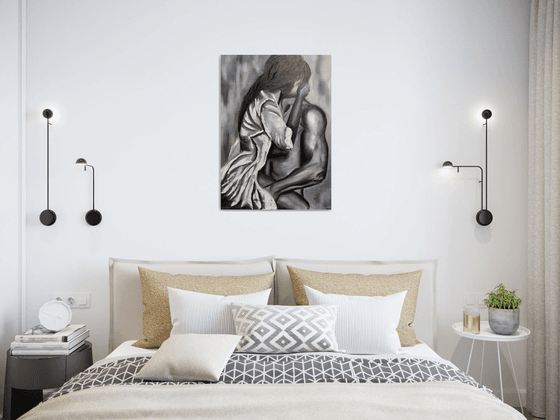 My desires, original nude erotic oil painting, Gift idea, art for home