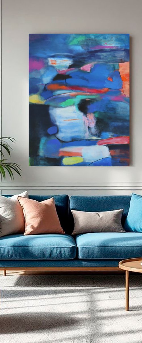 landscape with blue and yellow by Artem Andreichuk