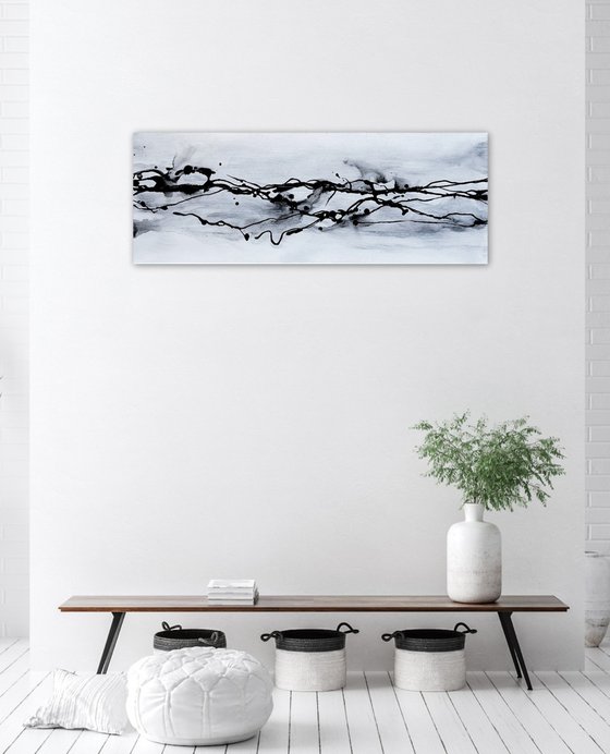 Monochrome Grey Flow Abstract
