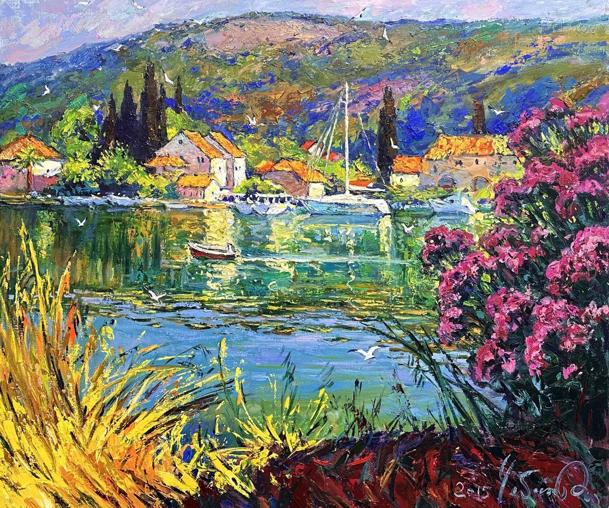 Impressionistic Landscape Oil Painting By Andrii Chebotaru, 47 X 39, - Dreams - ?, Original Artwork