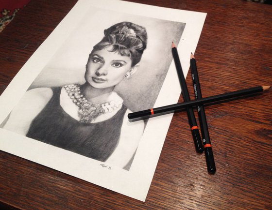 Audrey Hepburn - Hollywood Icon - Graphite Pencil Drawing