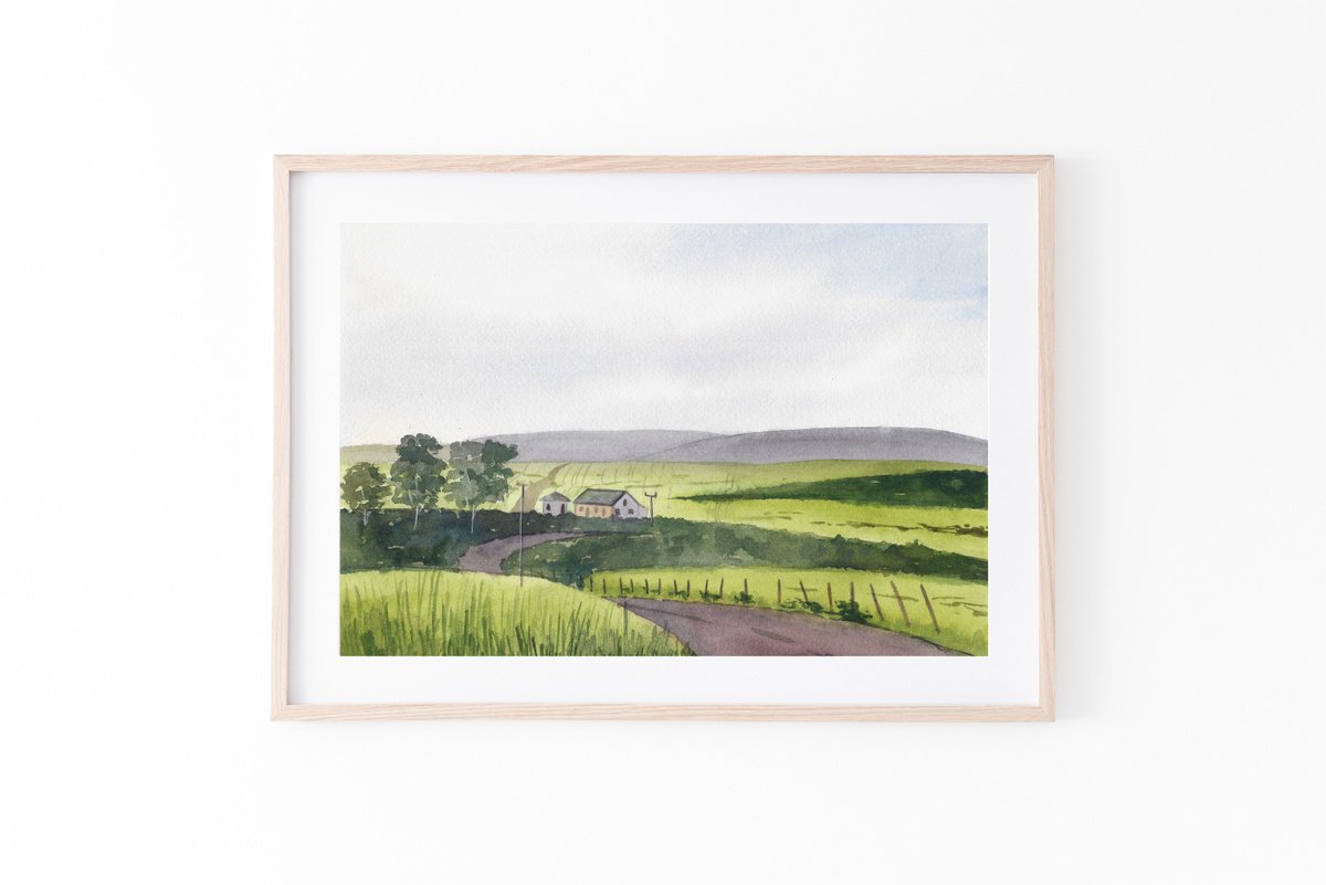Photorealistic Landscape Watercolour By Tetiana Koda, 12 X 8", Field, Original Artwork