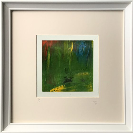 Fuse 3 (Green) - Framed, ready to hang painting