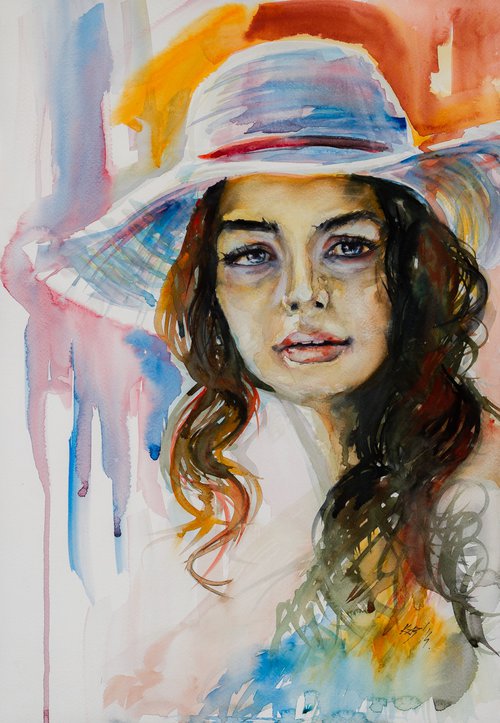 Girl with hat by Kovács Anna Brigitta