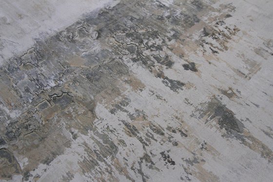 MELANCHOLIC POEM - 120 X 80 CMS - ABSTRACT PAINTING TEXTURED * WHITE * BROWN