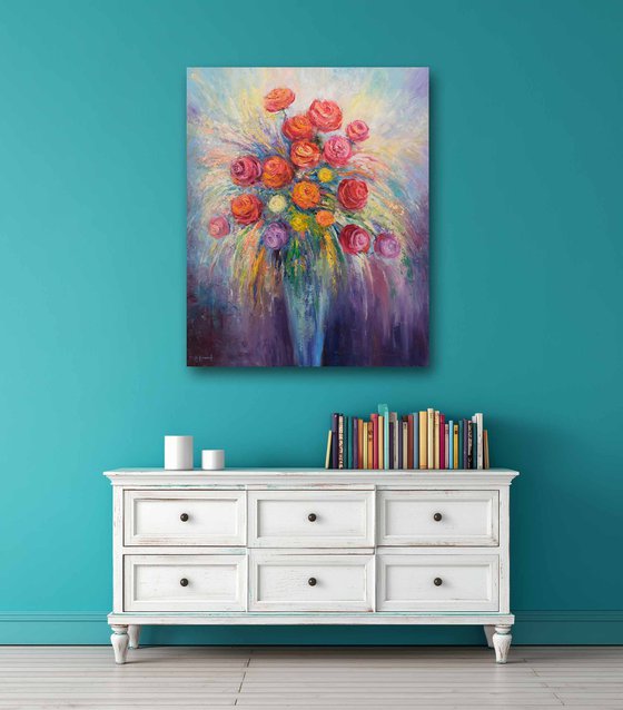 Vase of Roses