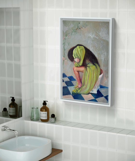 Waiting in the bathroom