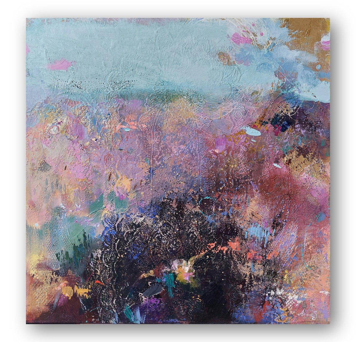 Impressionistic Abstract Acrylic Painting By Anna Silabrama, 31 X 31, - ?Secret Garden - ?, Original Artwork