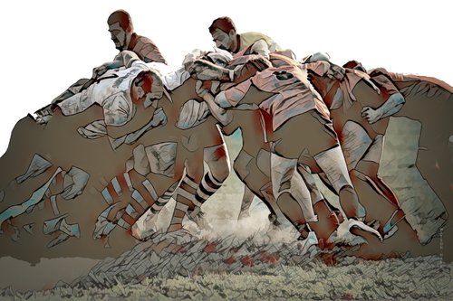 In the Scrum - Rugby by Marlene Watson