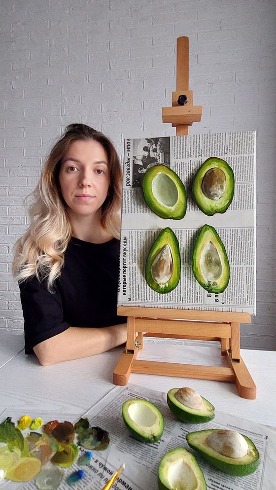 Avocado newspaper art