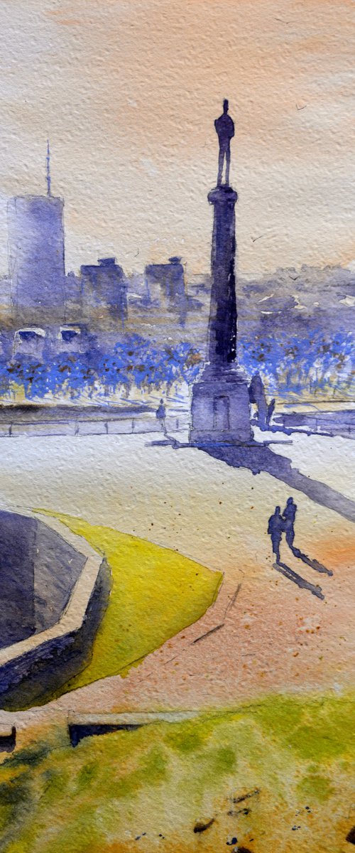 Pobednik na ušću #1 Beograd 17x36 cm 2020 by Nenad Kojić watercolorist