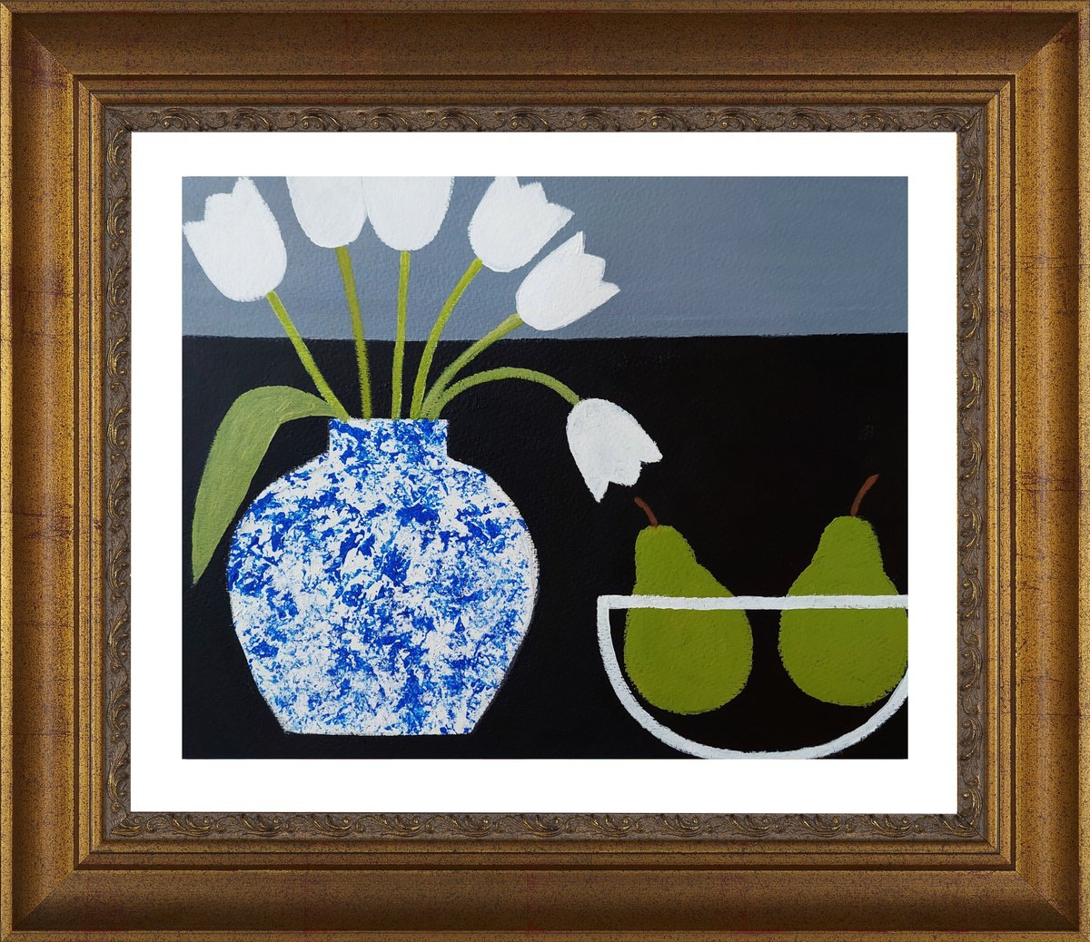 Still Life with Tulips and Pears IV by Jan Rippingham