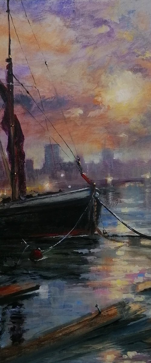 The Thames at Twilight, London by Alan Harris