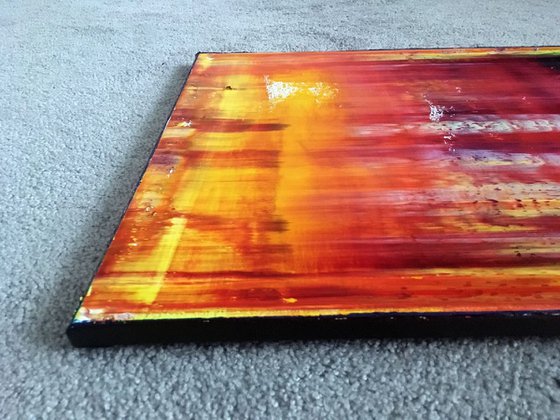 "Hellfire" - FREE USA SHIPPING - Original PMS Abstract Oil Painting On Canvas - 16" x 20"